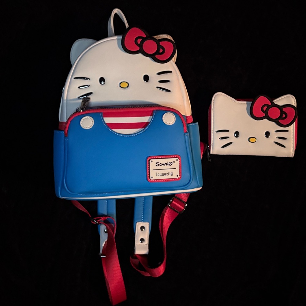 HELLO KITTY LOUNGEFLY Sanrio UNIVERSAL STUDIOS EXCLUSIVE Mini Backpack & Wallet